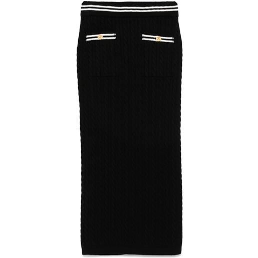 Alessandra Rich gonna midi in cotone - nero