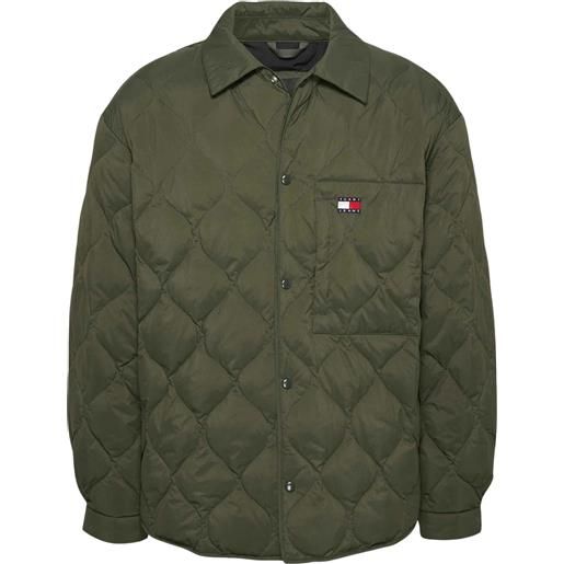 TOMMY HILFIGER giacca tommy jeans quilted shacket verde scuro