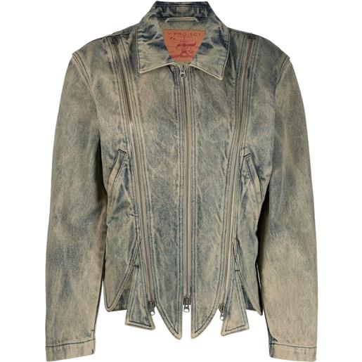 Y/Project giacca denim con maniche rimovibili - blu