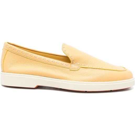 Santoni mocassini in pelle - giallo