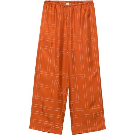 TOTEME pantaloni con monogramma - terracotta 161