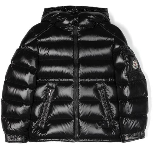 Moncler Enfant piumino maire con applicazione - nero
