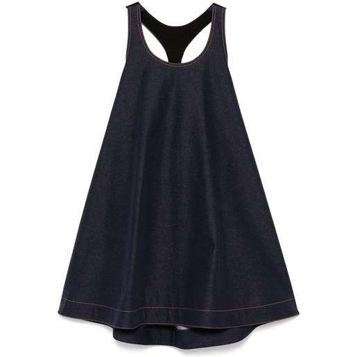 Monse abito corto boxy con scollo olimpionico - blu
