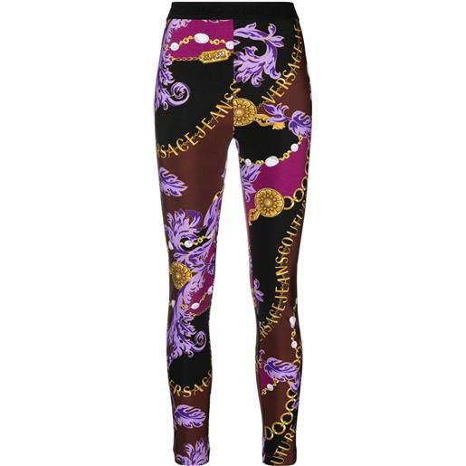 Versace Jeans Couture leggings con stampa - nero