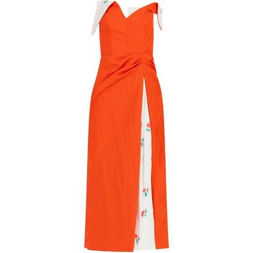 Rosie Assoulin crinkle twill maxi dress - arancione
