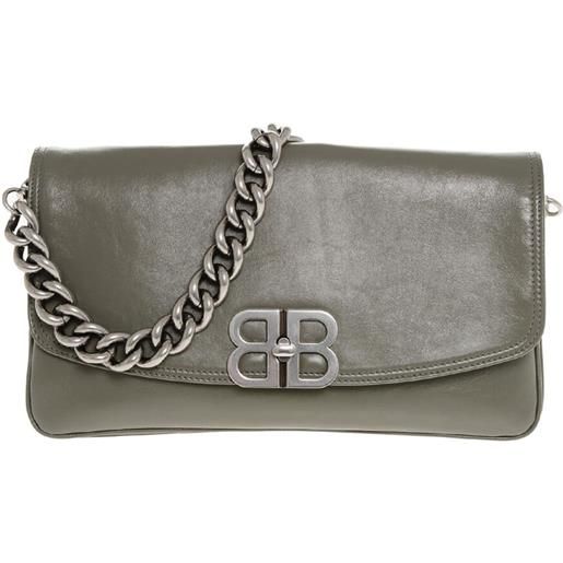 Balenciaga borsa a spalla soft flap - verde