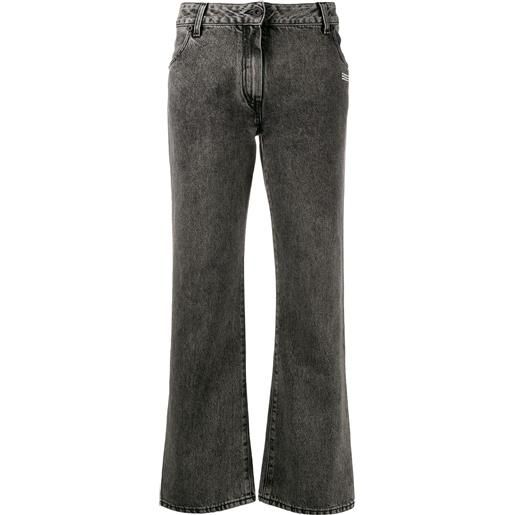 Off-White jeans crop a vita media - nero