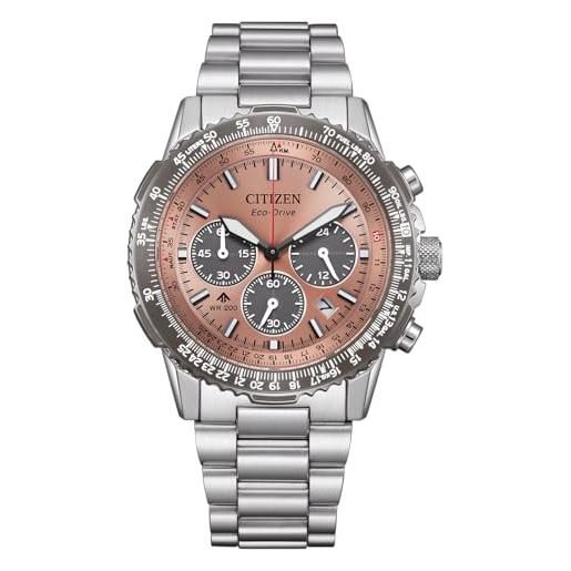 Citizen orologio da polso unisex eco-drive promaster air navihawk solar cronografo con cinturino in acciaio inox diametro 40 mm in diversi modelli, rame, classico