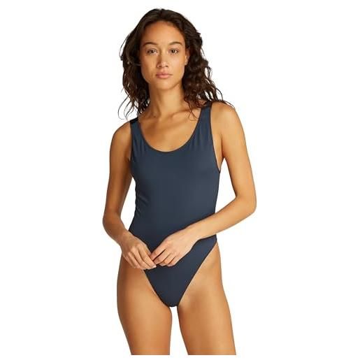 Calvin Klein donna costume da bagno scoop back con scollo sulla schiena, blu (india ink), xl
