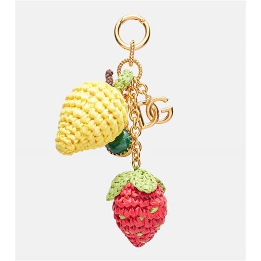 Dolce&Gabbana portachiavi dg con rafia