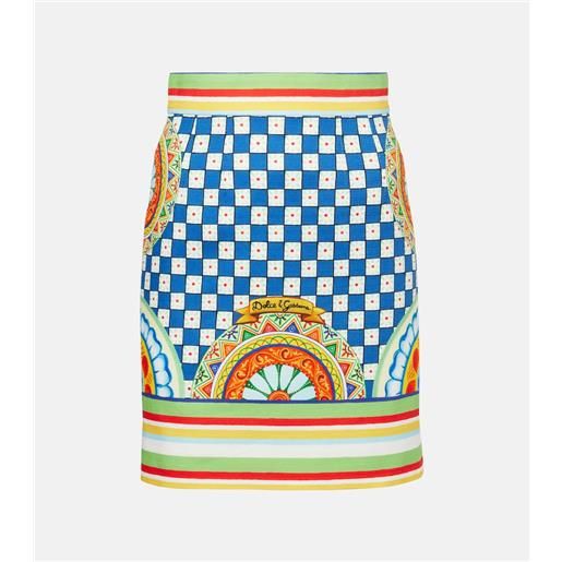 Dolce&Gabbana minigonna in cotone con stampa