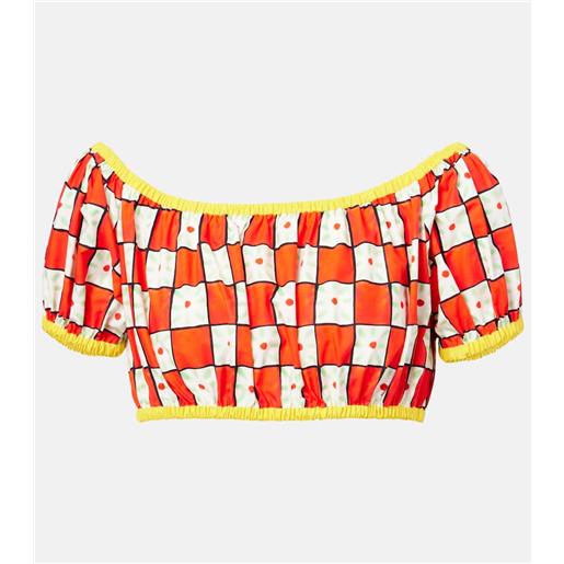 Dolce&Gabbana top cropped in cotone con stampa