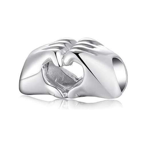 LES FOLIES DI PAOLA GRIECO charm mani unite a cuore amicizia amore in argento 925 - les folies per pandora