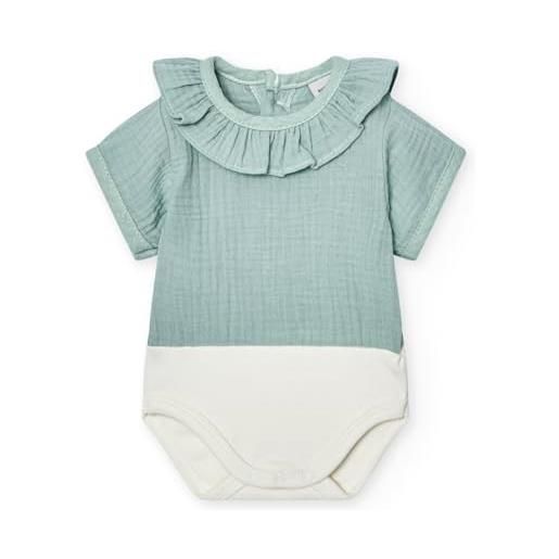 BABIDU Body Neonato Manica Corta 100% Cotone, Body Neonato in Tessuto Bambula con Collo a Volant, Morbido Traspirante e Ipoallergenico per Pelli Sensibili, Abbigliamento Unisex Neonato e Bambina