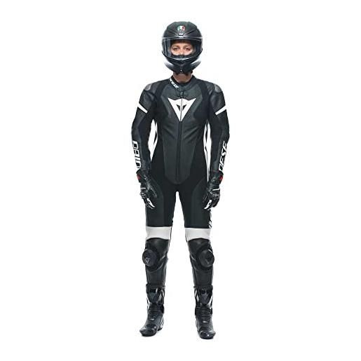 Dainese grobnik lady - tuta da donna in pelle, 1 pezzo, traforata, taglia 40, colore: nero/bianco/nero