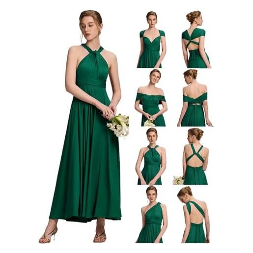 Ever-Pretty elegante abito infinity multiway lungo maxi: abito da sera ideale per damigelle d'onore e ospiti di matrimonio coffee s