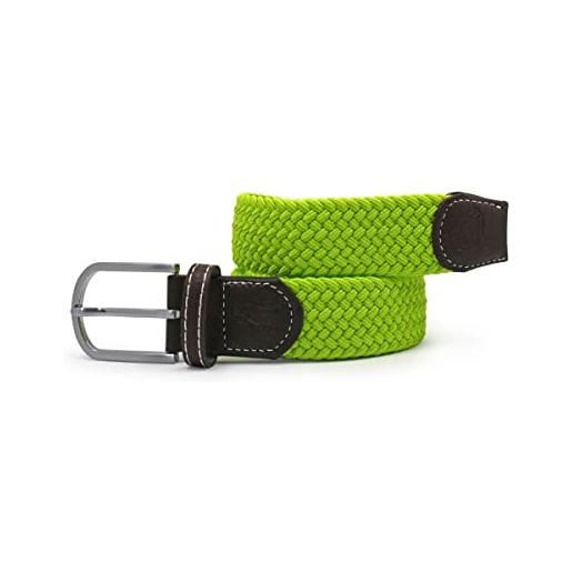 SWOLE PANDA cintura unisex in tessuto riciclato, cintura elastica per uomini e donne, cintura elastica con fibbia, verde lime, l (36-42 / 91-107cm)