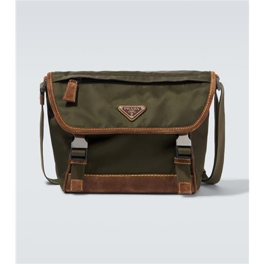 Prada borsa a spalla re-nylon medium con suede