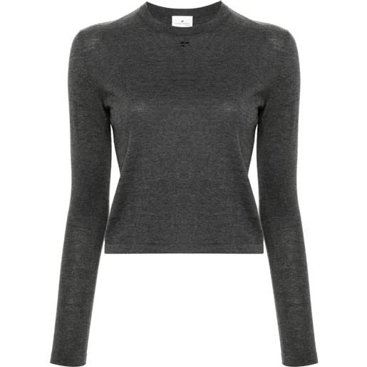 Courrèges maglione con ricamo - grigio