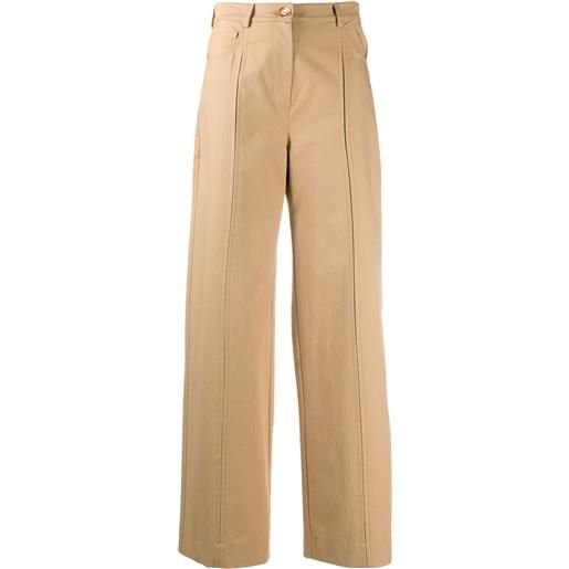 Nanushka pantaloni a vita alta bowen - toni neutri