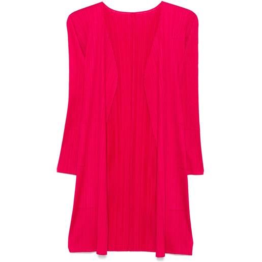 Pleats Please Issey Miyake cardigan con pieghe - rosso