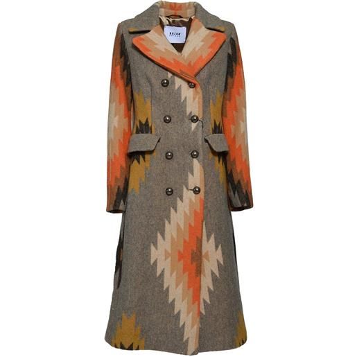 Bazar Deluxe cappotto in lana vergine con intarsio - marrone