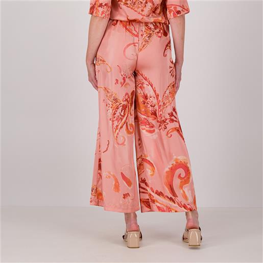 Bianca Della Torre pantaloni ampi in raso fantasia con elastico in vita