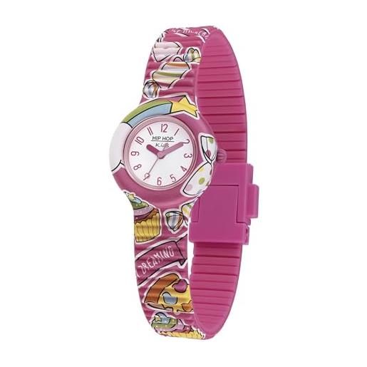 HIP HOP, collezione kids fun, orologio bambina candy, con cinturino in silicone intercambiabile, indici e sfere colorate, cassa 28 mm, movimento al quarzo, resistente all'acqua, lunghezza regolabile