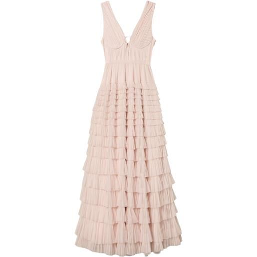 TWINSET abito da sera con ruches - rosa