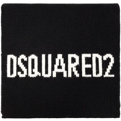DSQUARED2 sciarpa con intarsio - nero
