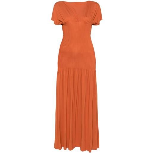 TOTEME abito lungo plissettato - marrone