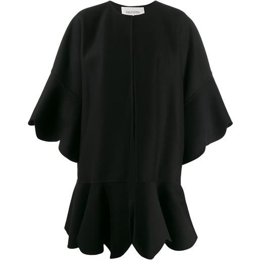 Valentino Garavani mantella con orlo a smerlo - nero