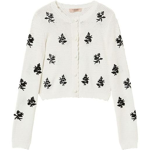 TWINSET cardigan con ricamo - bianco