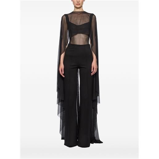 Atu Body Couture set mantella e body in rete - nero