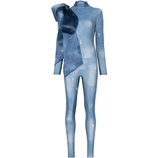 Atu Body Couture tuta intera con stampa denim - blu
