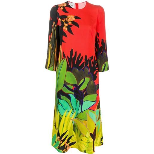 Valentino Garavani abito midi con stampa - rosso