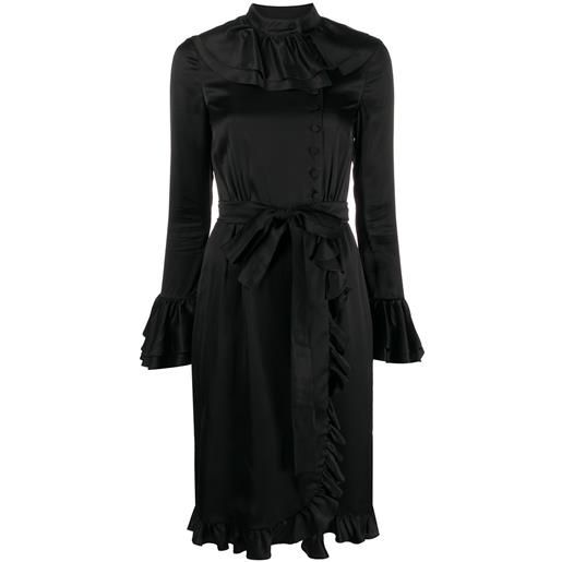 Moschino abito a portafoglio con ruches - nero