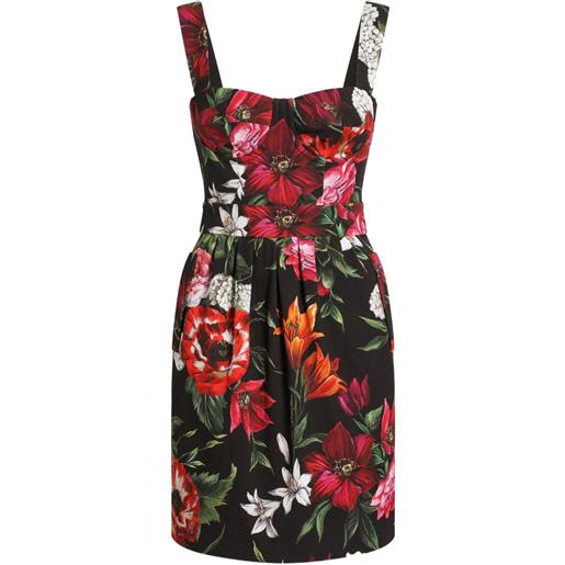 Dolce & Gabbana abito corto con stampa a fiori - nero