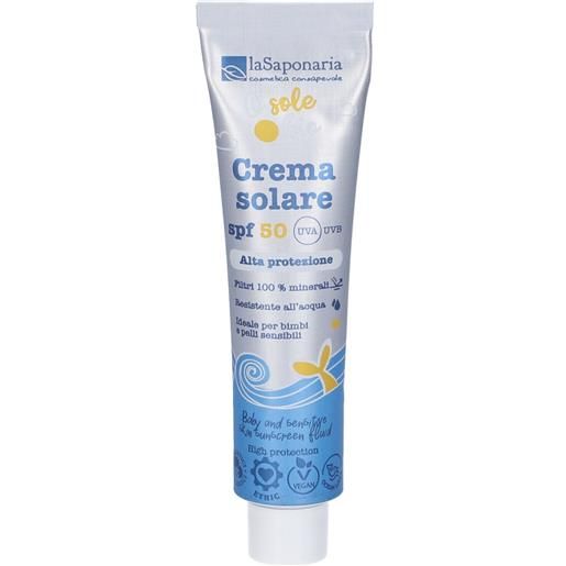 Crema LA Saponaria la saponaria crema solare spf50 bimbi pelli sensibili travel size 40 ml solare