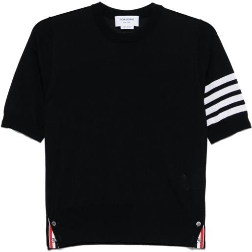 Thom Browne t-shirt con dettaglio a 4 righe - blu