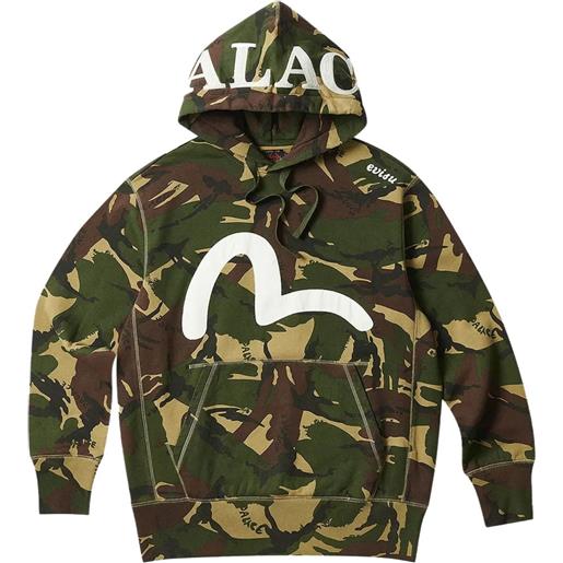 Palace x evisu seagull felpa con cappuccio - verde