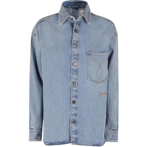 Fiorucci camicia open back - blu