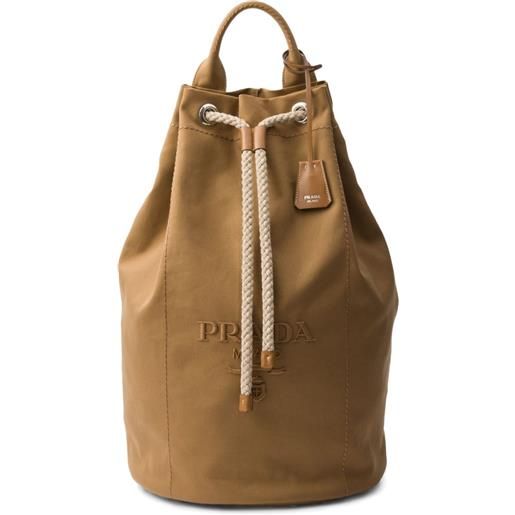 Prada borsone con coulisse - marrone