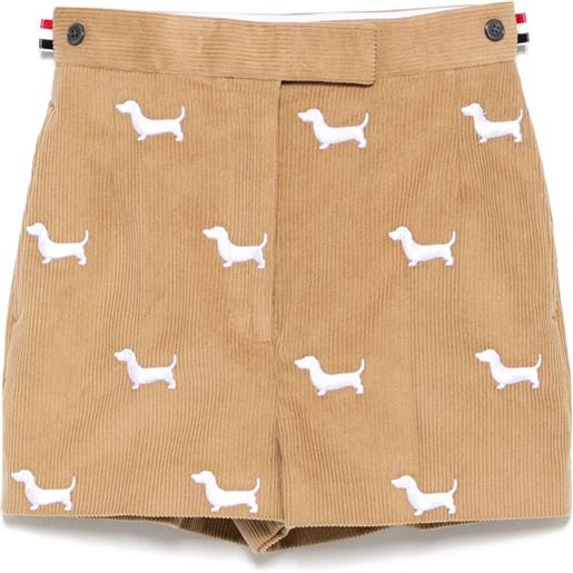 Thom Browne shorts con etichetta laterale - marrone