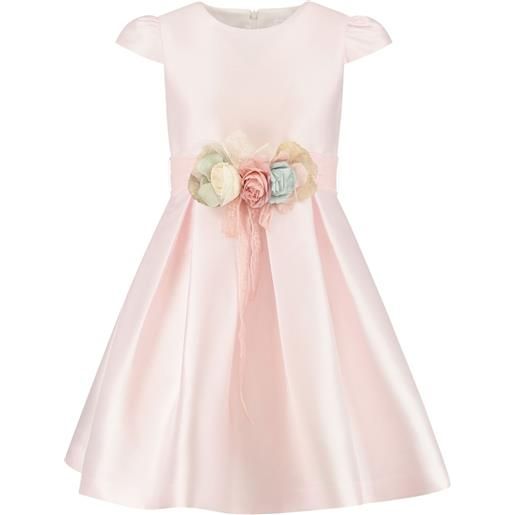 Mimilù abito con applicazione a fiori - rosa