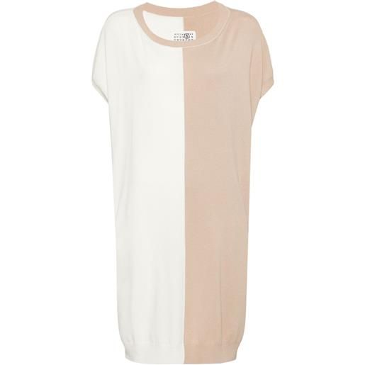 MM6 Maison Margiela abito bicolore - marrone