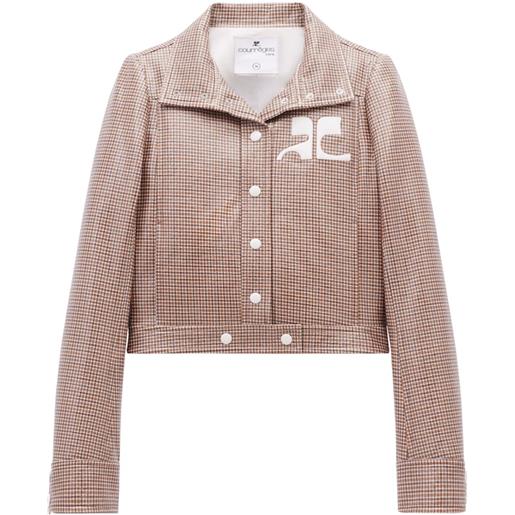 Courrèges giacca reedition a quadri - marrone