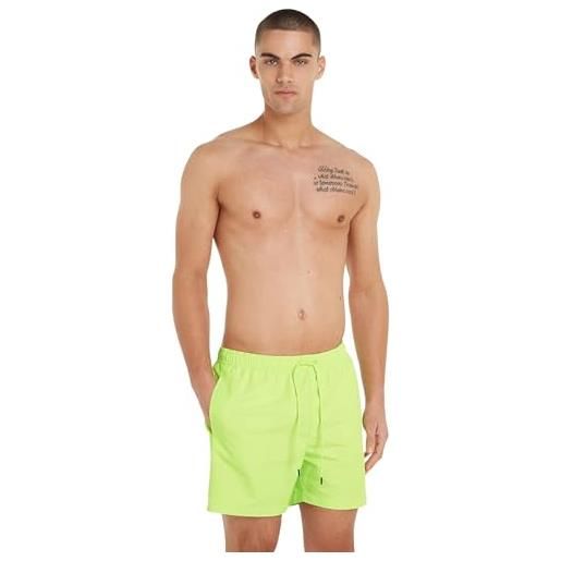 Calvin Klein pantaloncino da bagno uomo medium drawstring lunghezza media, verde (sharp green), xl