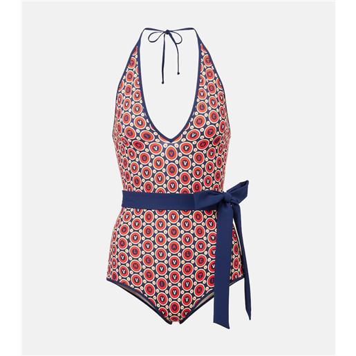 Valentino costume intero con stampa e cintura