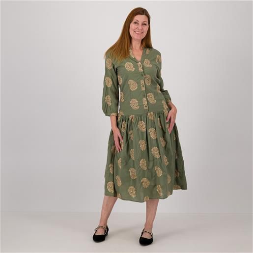 Palazzo Moda abito lungo in mussola misto cotone con balza